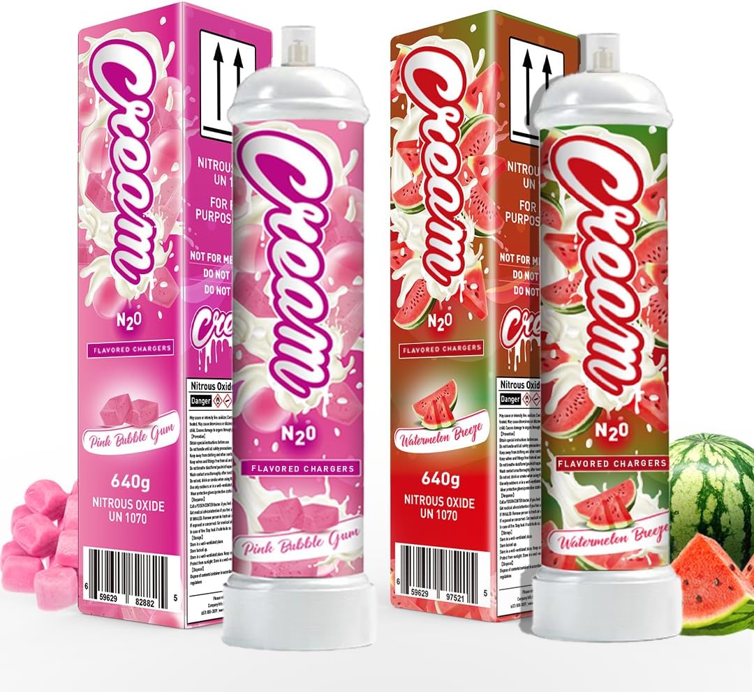 Pink Bubble Gum & Watermelon Charger Duo: Creamy Delight 