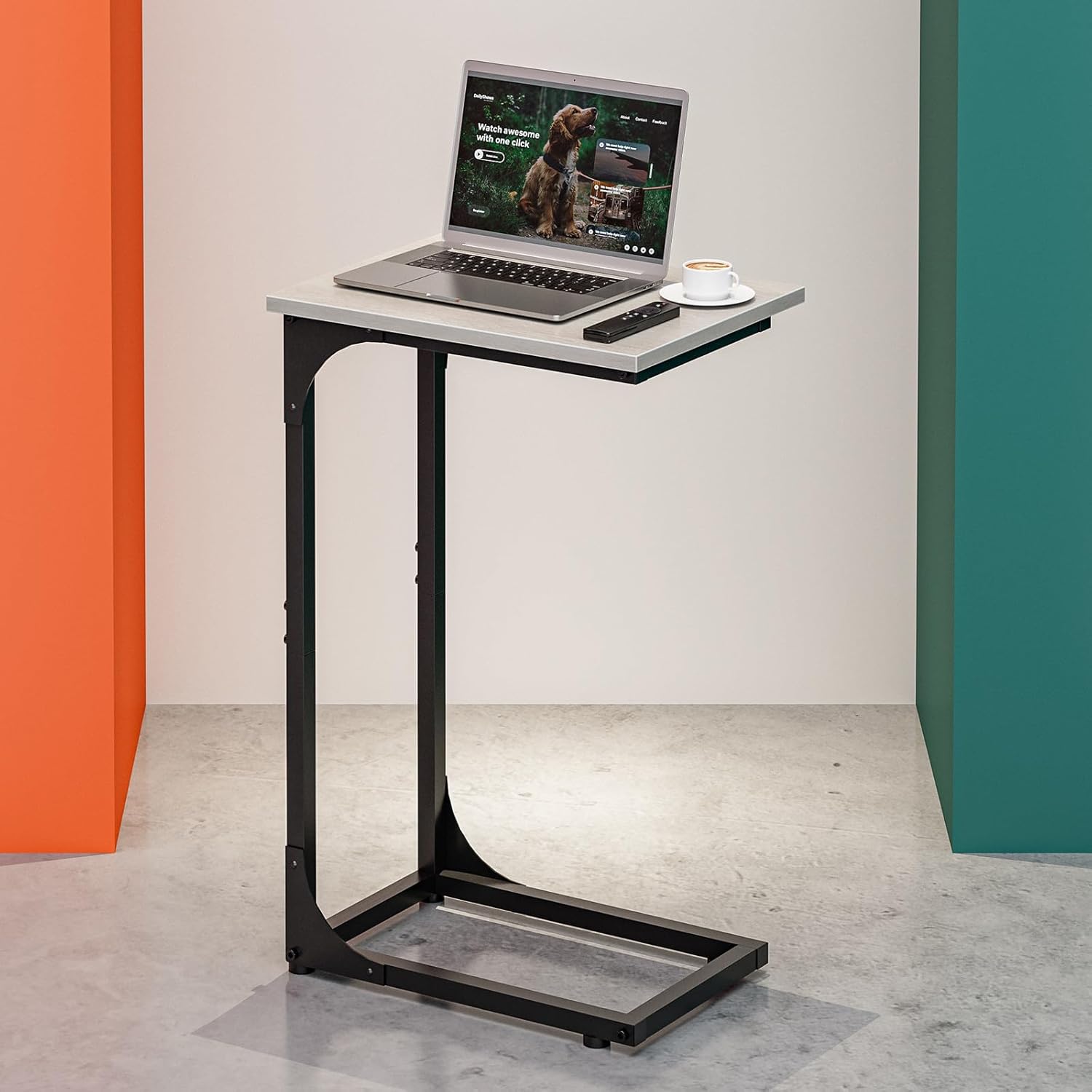 C-Shaped Side Table for Couch - Modern Small Coffee Stand