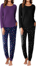 Ekouaer 2 Pack Womens Pajamas Set Long Sleeve - Cozy Lounge Duo