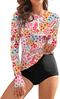 WOWENY Women's Sun Protective Long Sleeve Swim Top for Comfort
