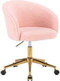 Faux Fur Office Desk Chair - Comfy Fluffy Swivel Vanity Chair