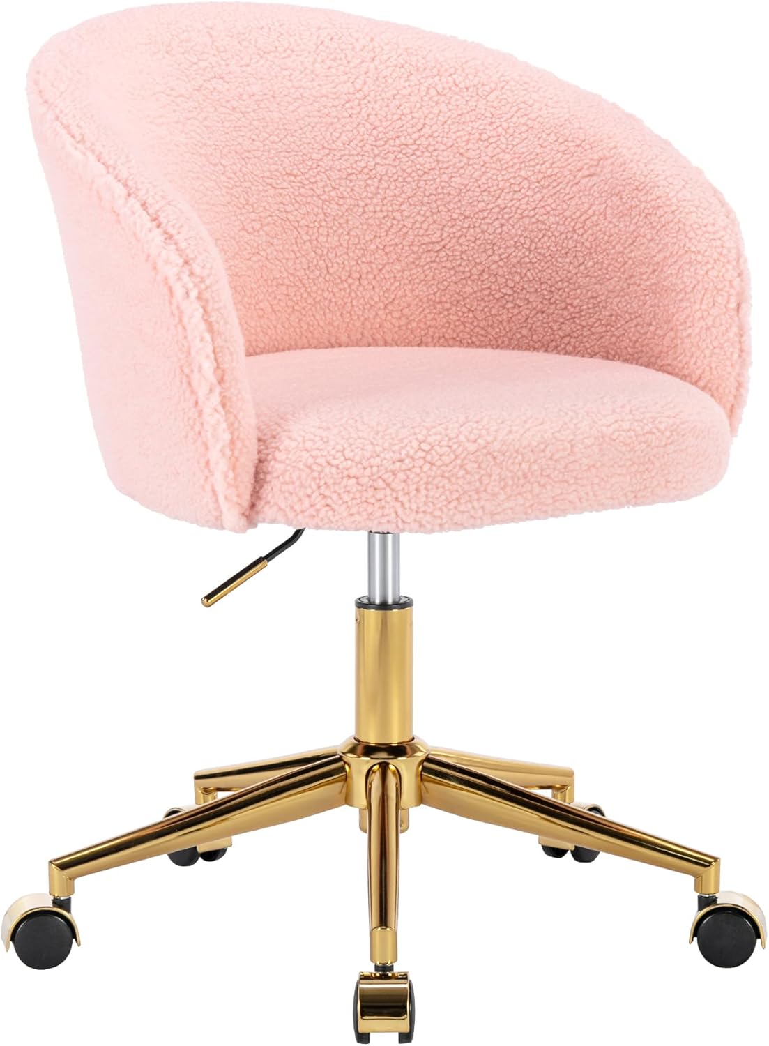 KCC Faux Fur Office Desk Chair: Comfy Swivel Armchair for Home