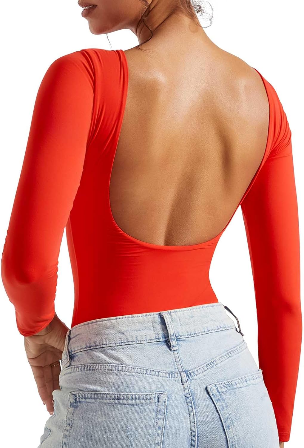 SUUKSESS Backless Y2k Long Sleeve Bodysuit for Women