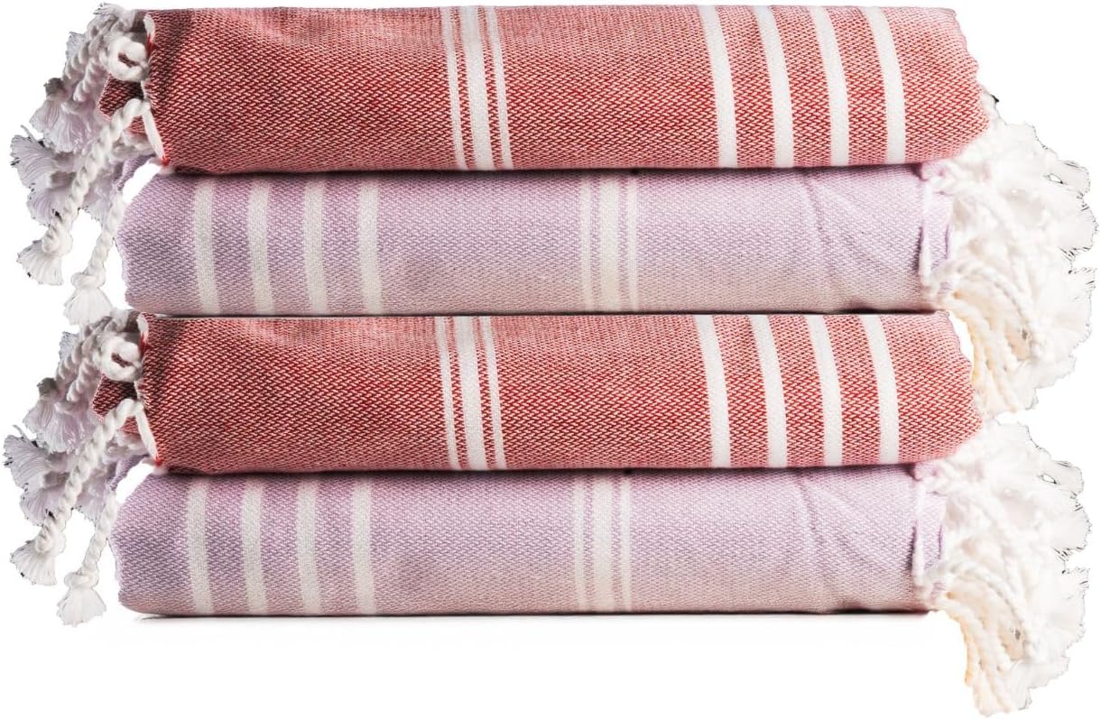 100% Cotton Sateen Weave Beach Towels Set of 4 for All Uses