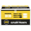450 Plastic Cutlery Packets - Full Individually Wrapped Utensil Sets