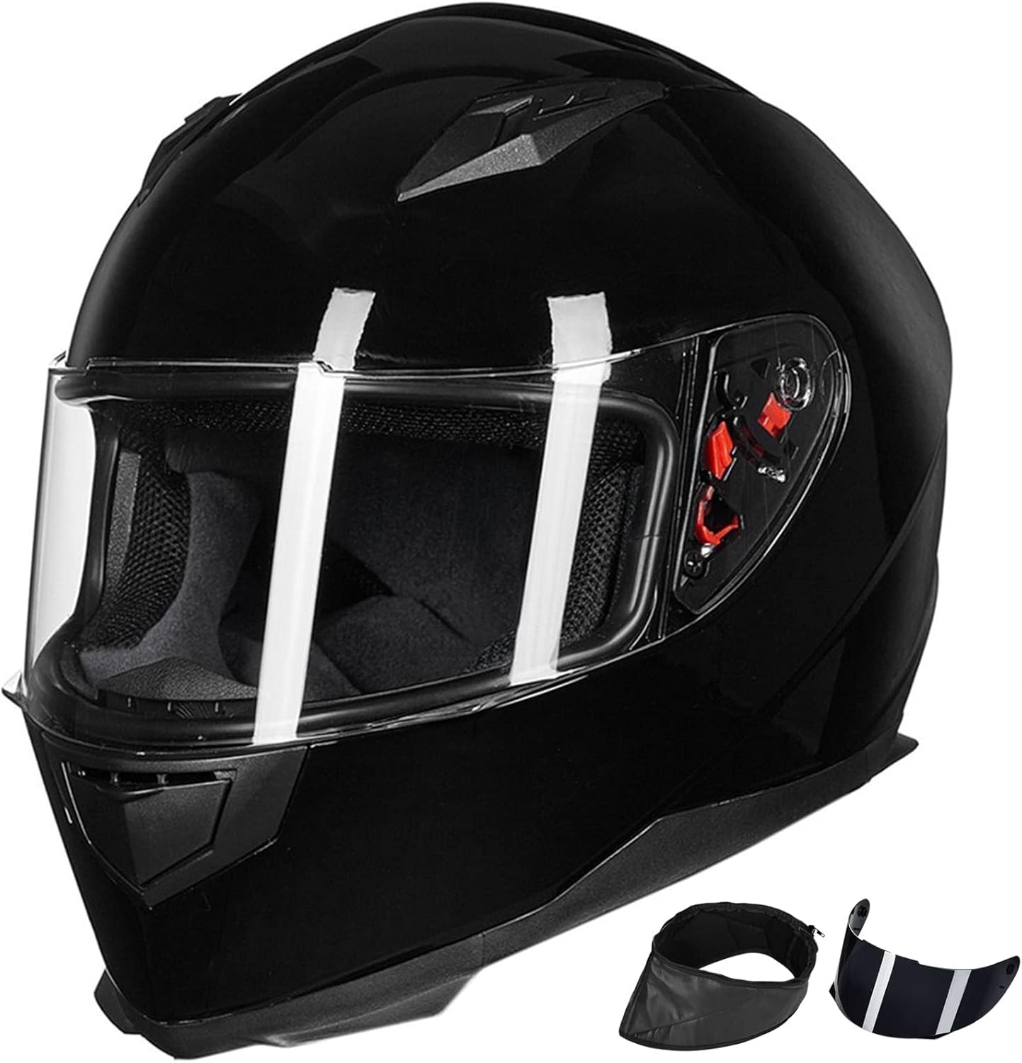 ILM Full Face Motorcycle Helmet with Removable Neck Scarf