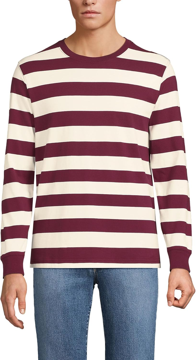 Lands' End Men's Super-T Long Sleeve T-Shirt for Everyday Comfort