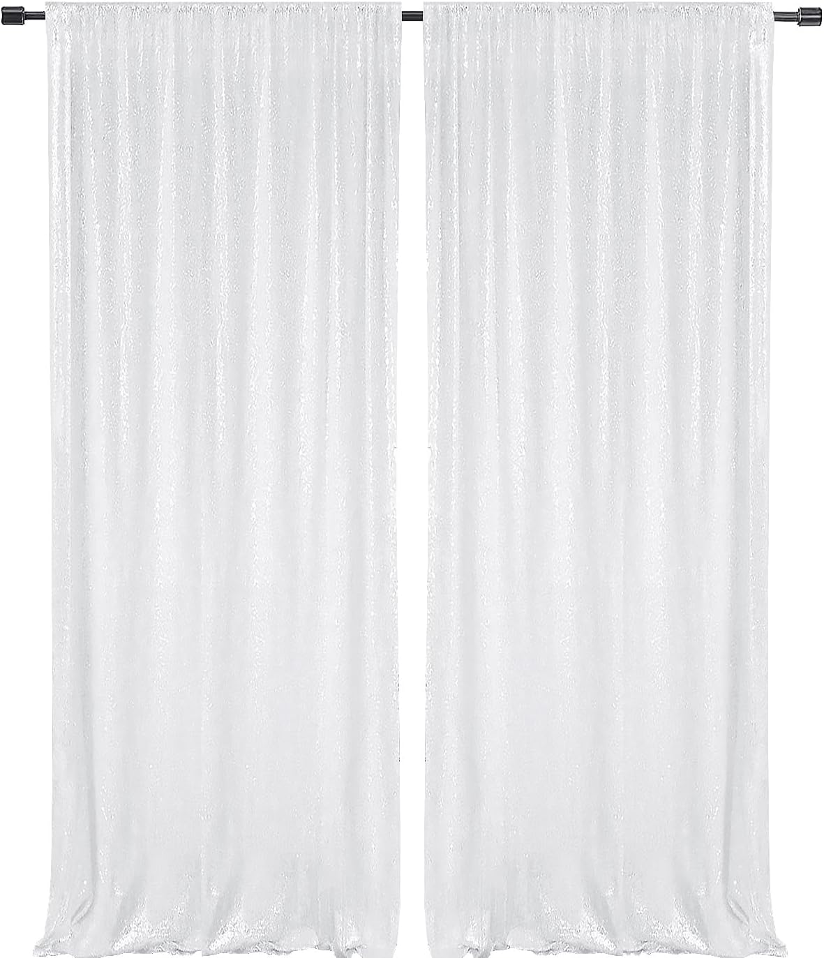 JYFLZQ White Sequin Backdrop Curtains for Stunning Events