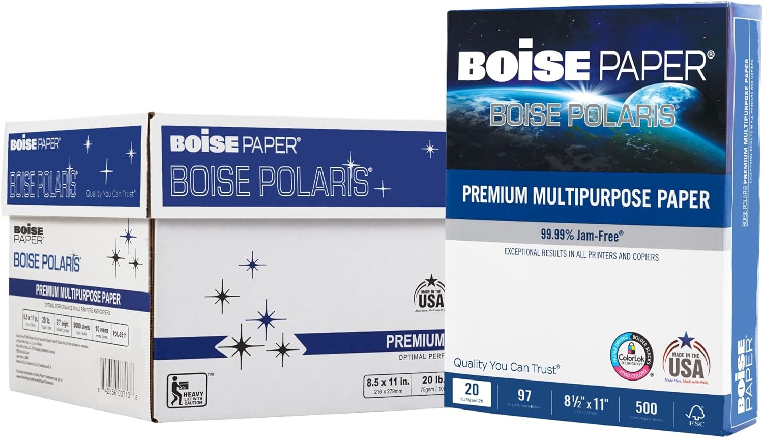 BOISE POLARIS Premium Multipurpose Copy Paper for All Needs