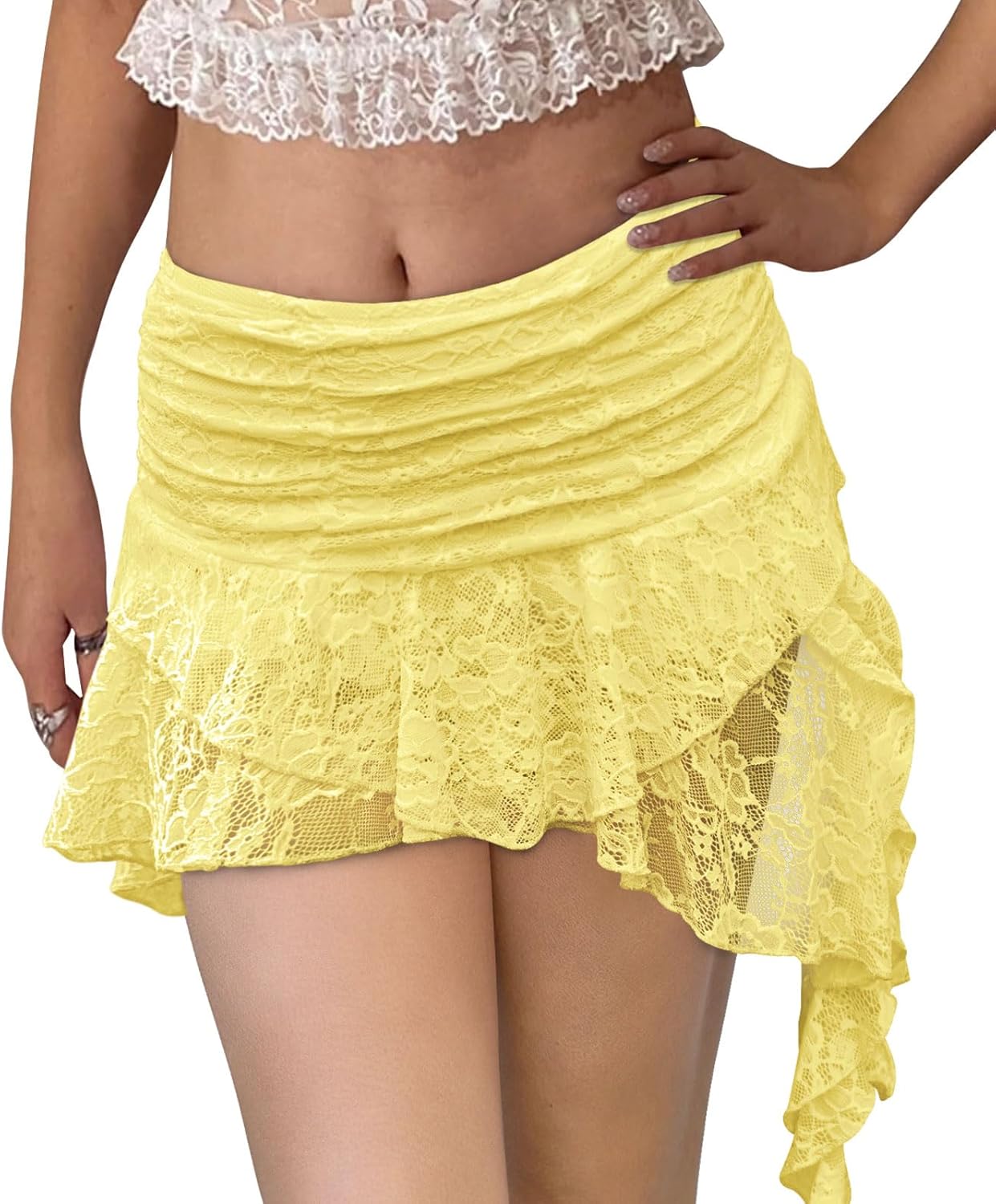 Kolagri Women Y2K Lace Mini Skirt for Stylish Summer Looks