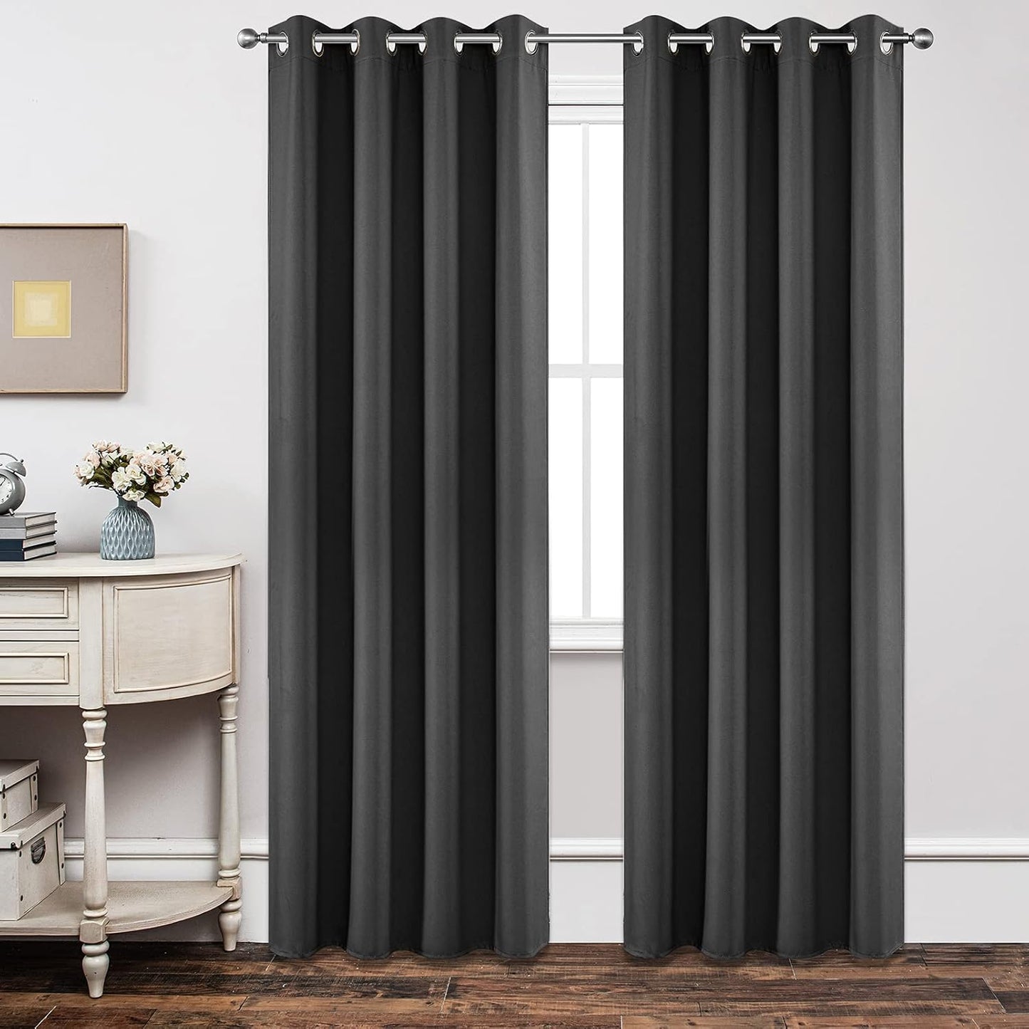 Room Darkening Grey Drapes - Set of 2 Panels