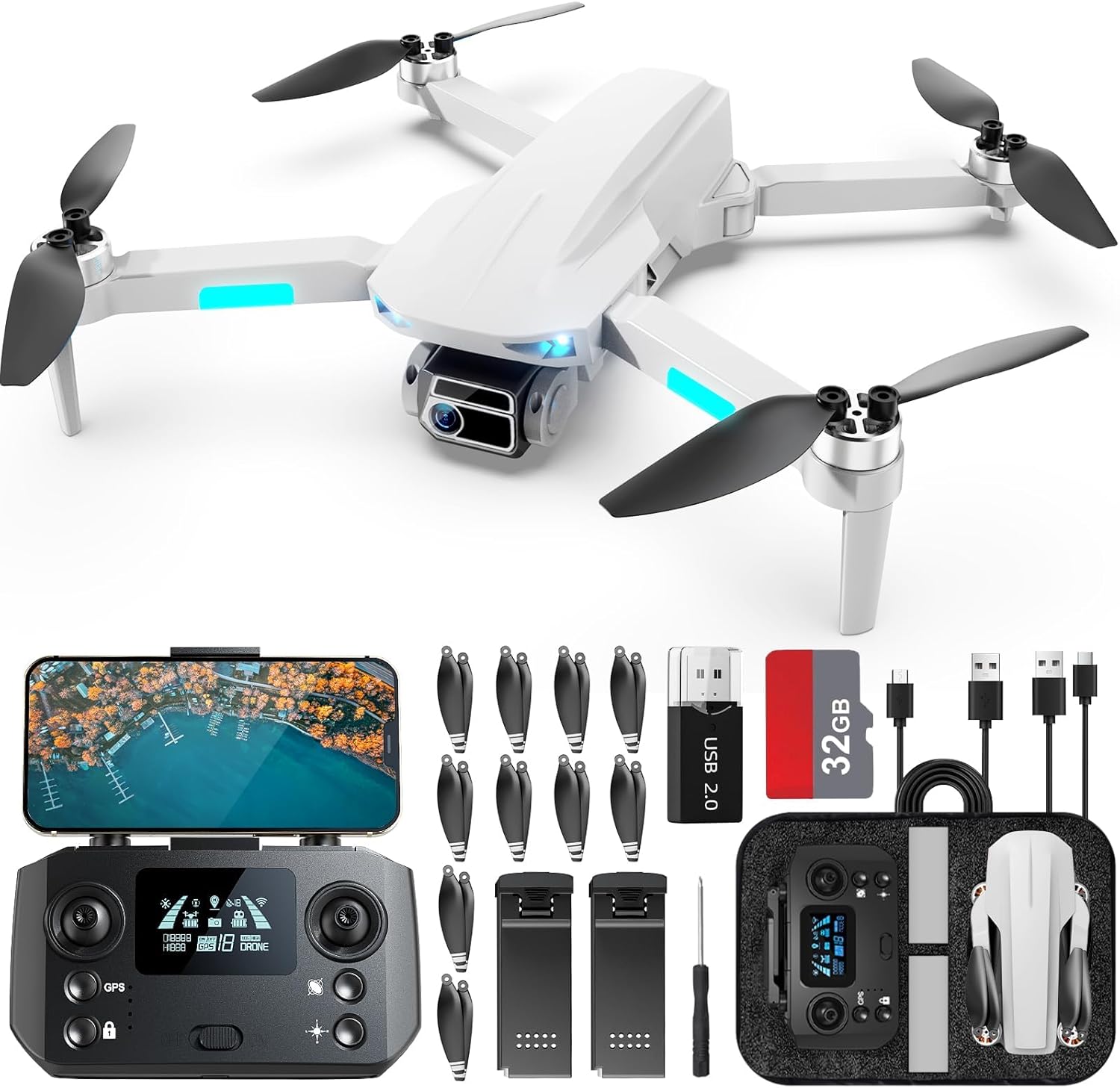 52-Min 4K Drone Max Flight Time | Smart Return Home