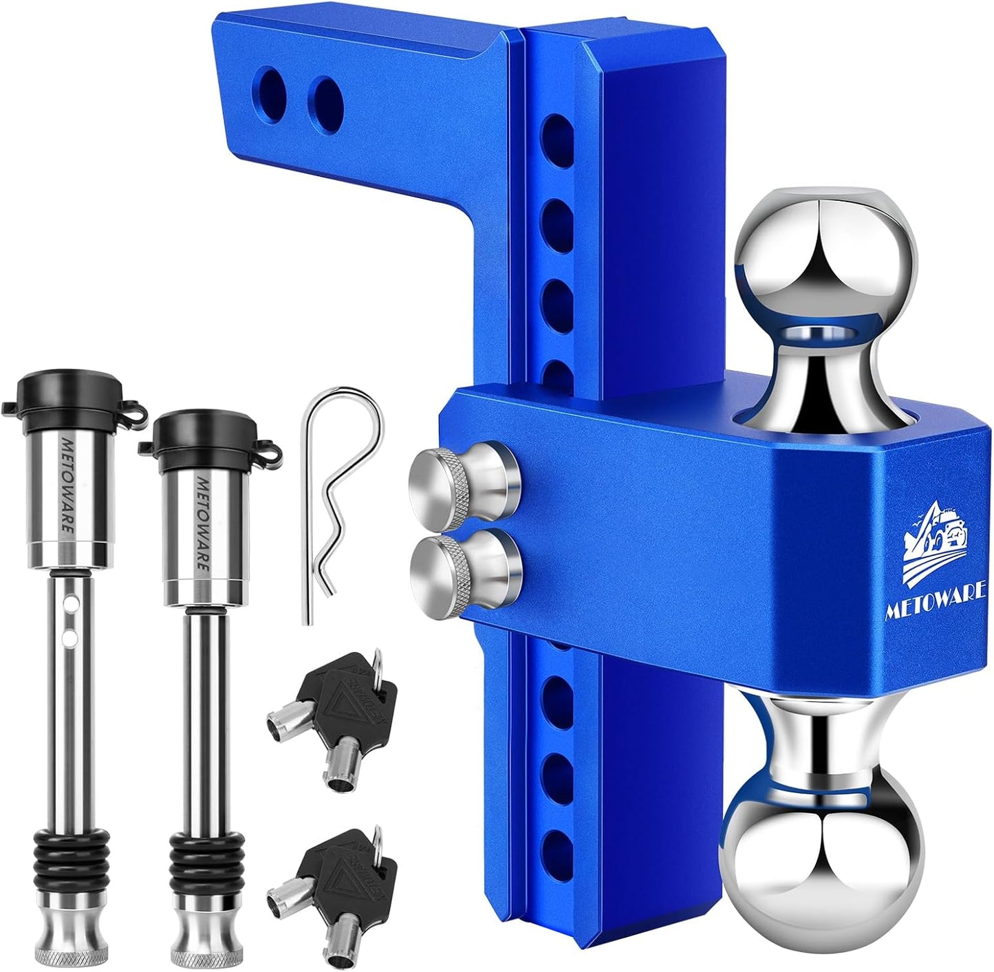 METOWARE Adjustable Trailer Hitch - Heavy Duty Drop Hitch