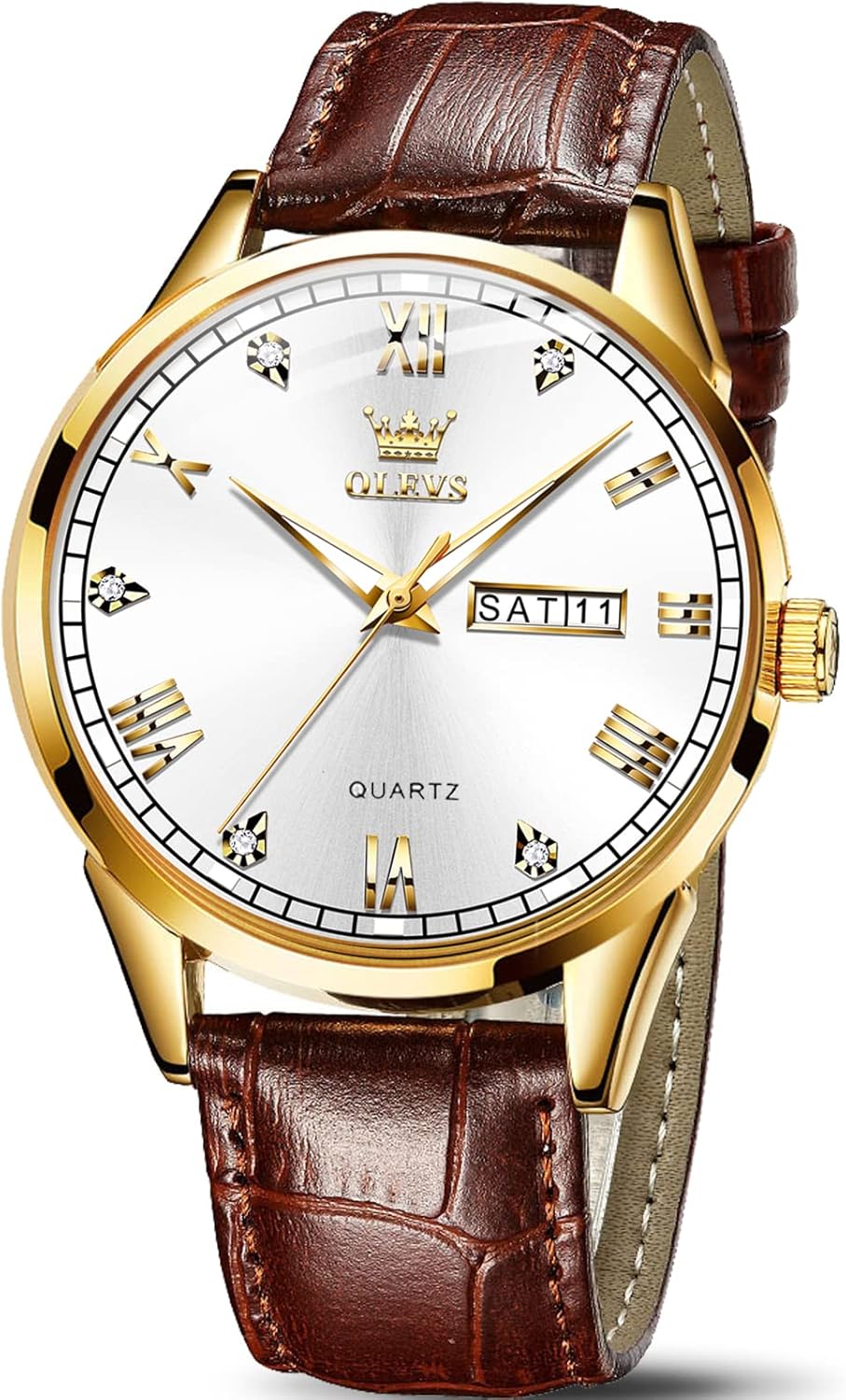 OLEVS Men's Luminous Brown Watch