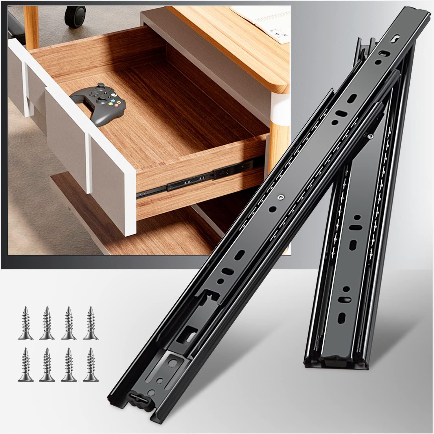YENUO 12 Inch Full Extension Drawer Slides for Heavy Duty Use
