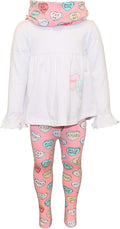 Unique Baby Girls Toddler 3pc Outfit Set - Soft Valentine's Tunic Set