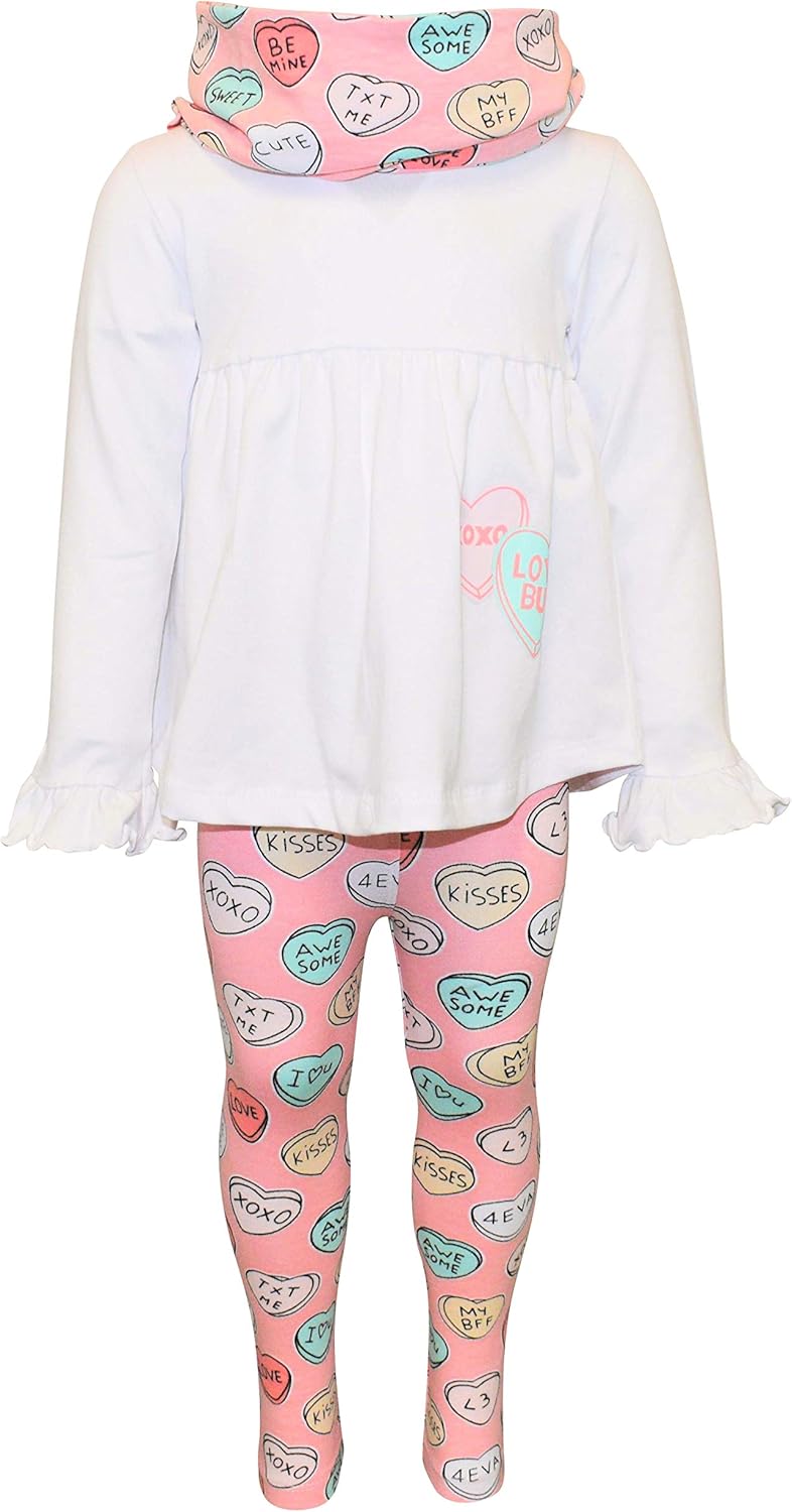 Unique Baby Girls 3pc Outfit Set for Valentine's Day Fun