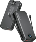 20000mAh Portable Charger Power Bank with Built-In Cables - Fast