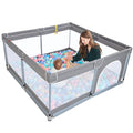 Todale Baby Playpen 50 x 50 x 27 in Grey - Foldable Travel Play Yard