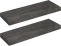 Floating Shelves for Wall Set of 2 - Charcoal Gray Invisible Brackets