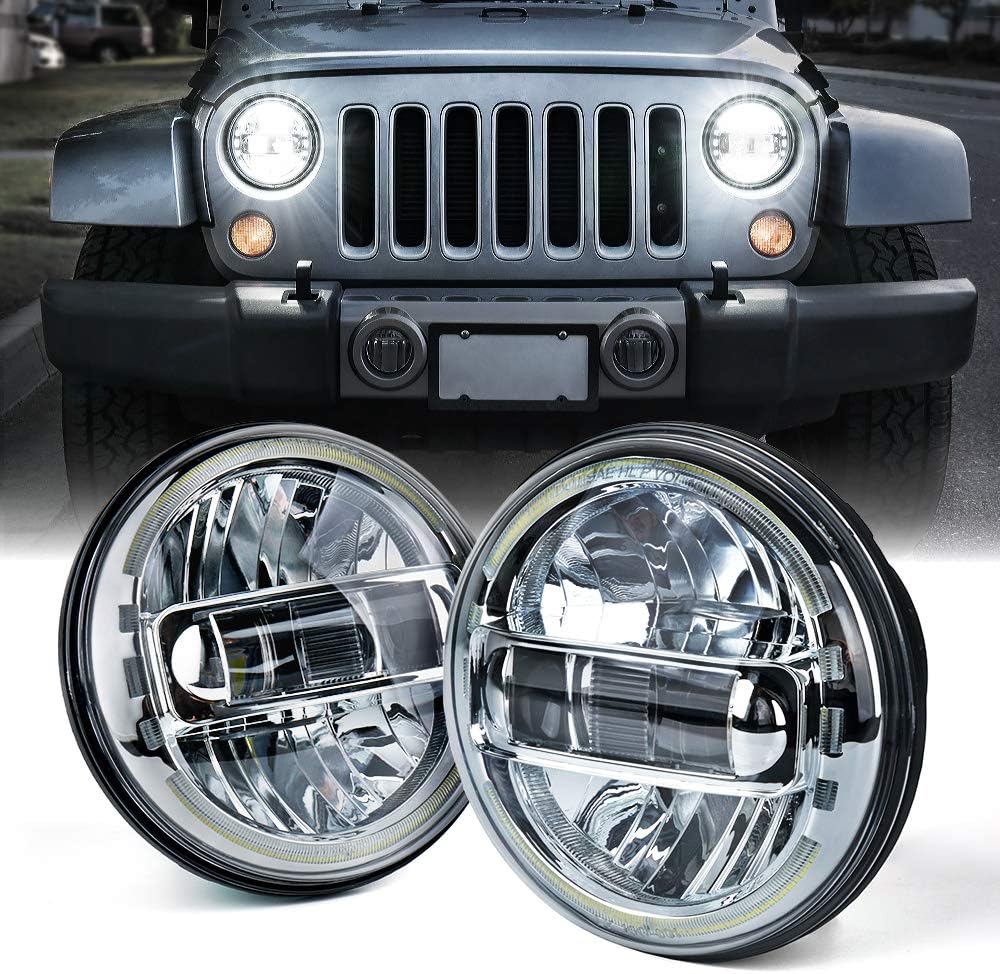 Xprite 7 Inch LED Headlights for Jeep Wrangler and Hummer Models