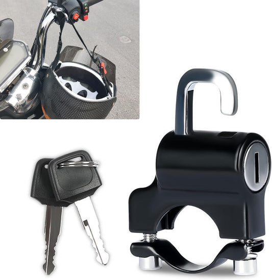 Helmet Security Lock with Hanging Hook - Rustproof & Waterproof - Black
