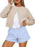 Cropped Cardigan Sweaters for Women - Lightweight Y2k Crop Fit