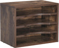 Wood Desktop File Organizer 4-Tier Letter Tray - Compact Rustic Sorter
