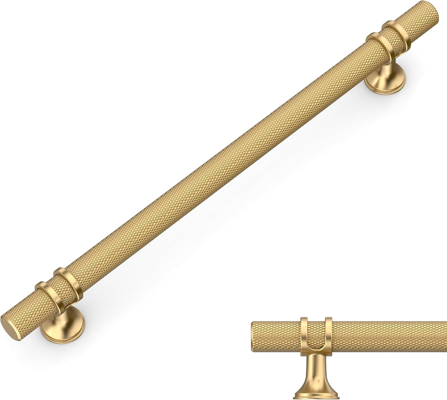 Knurled Champagne Bronze Cabinet Pulls for Kitchen and Wardrobe