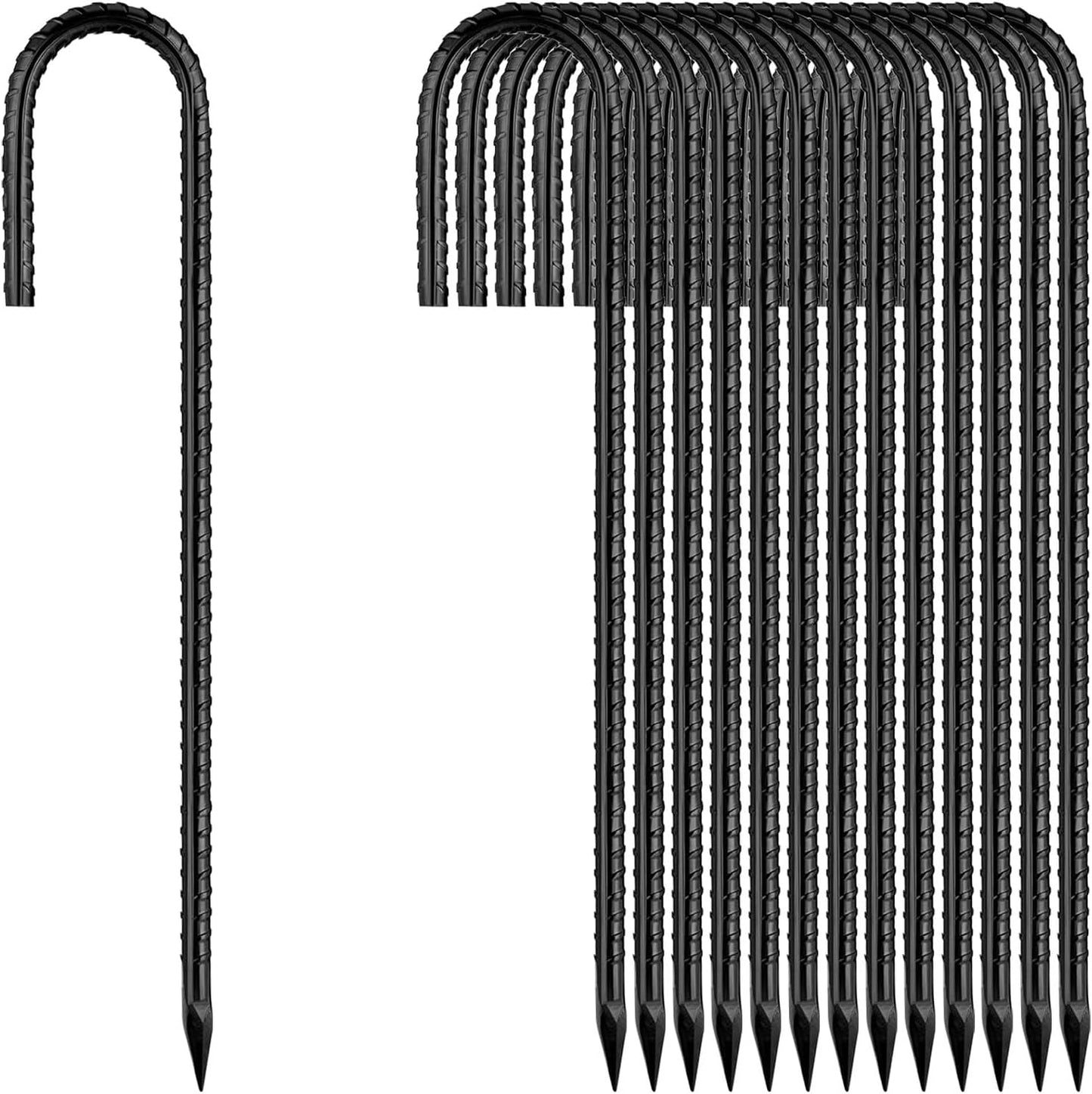 Heavy Duty J-Hook Rebar Stakes for Garden and Outdoor Use