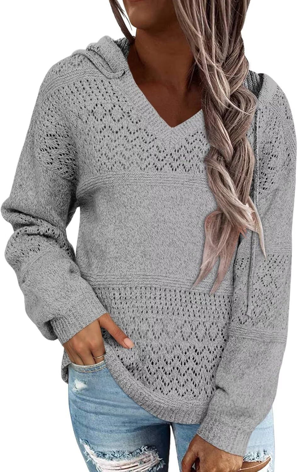 FEKOAFE Women's Striped Color Block Hoodies for Fall Fashion