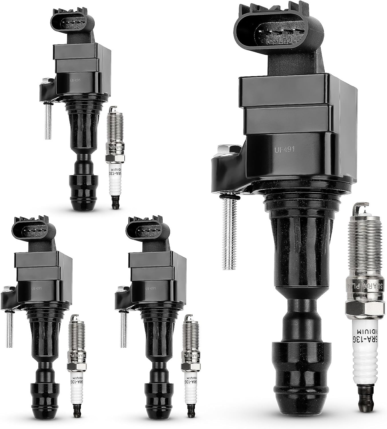 UF491 Ignition Coil & XP5263 Double Iridium Spark Plug Set