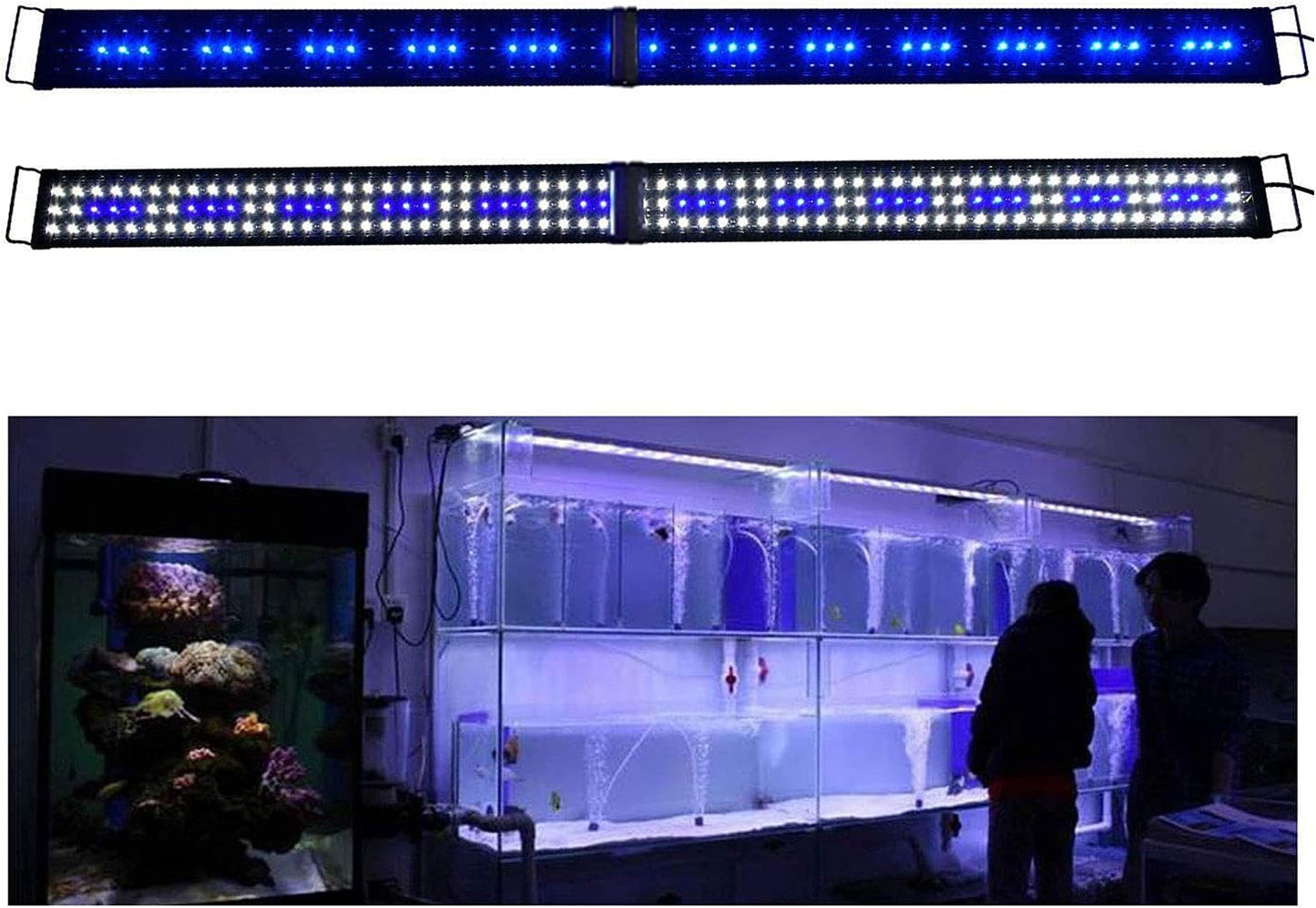 KZKR LED Aquarium Hood Lighting for 72-78 inch Fish Tanks