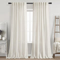 Cream Natural Linen Curtains 90 in Length 2 Panels Set - Light