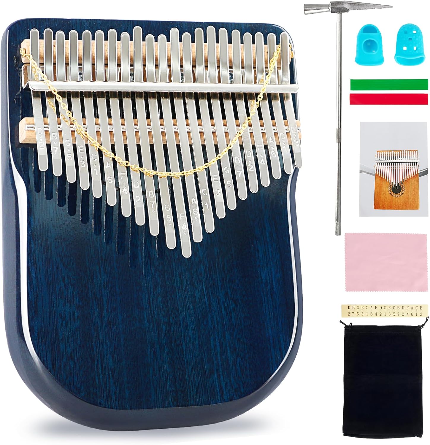 EASTROCK Karimba Thumb Piano 21 Key Sapele Wood Portable Gift