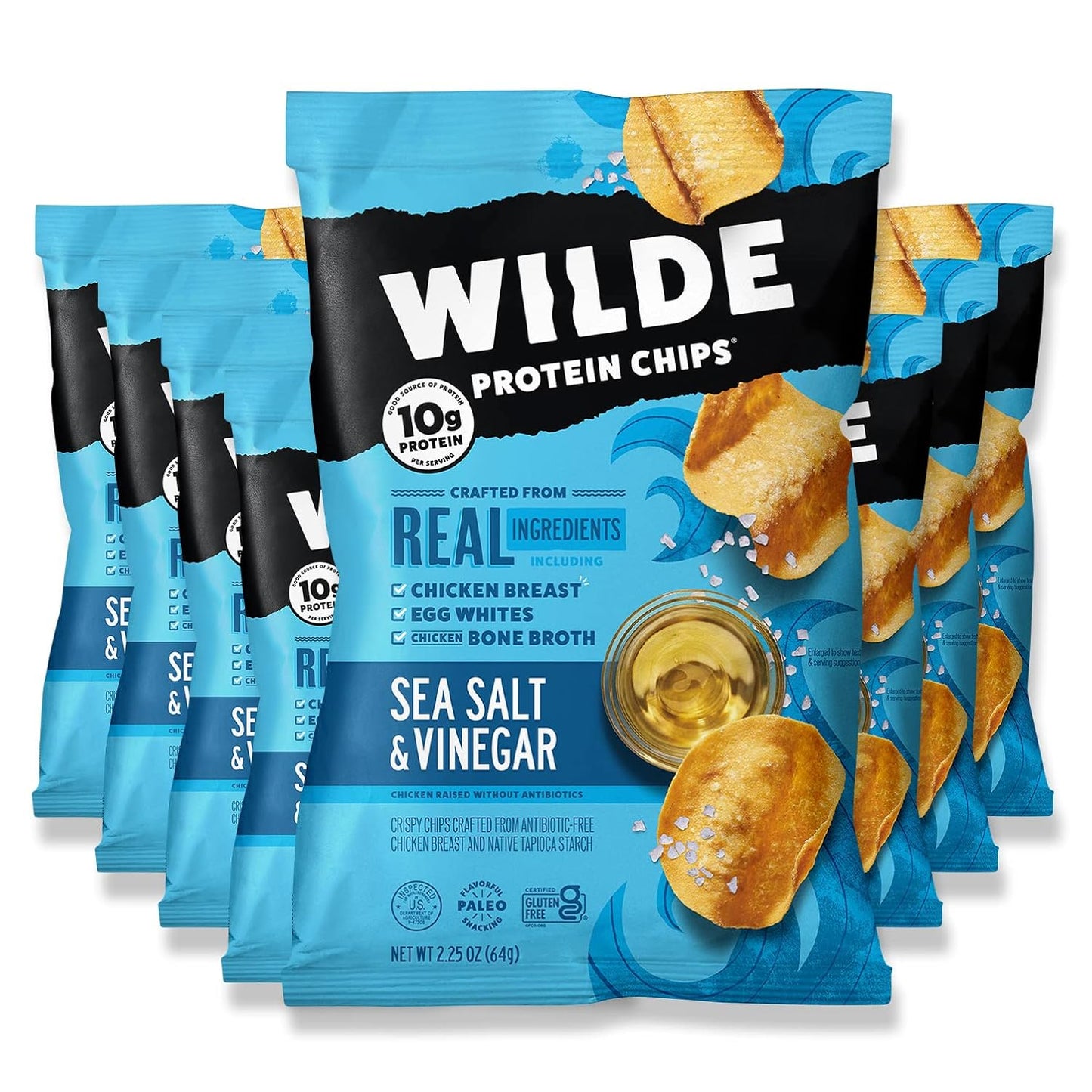 Sea Salt and Vinegar Protein Chips - Thin, Crispy, High Protein