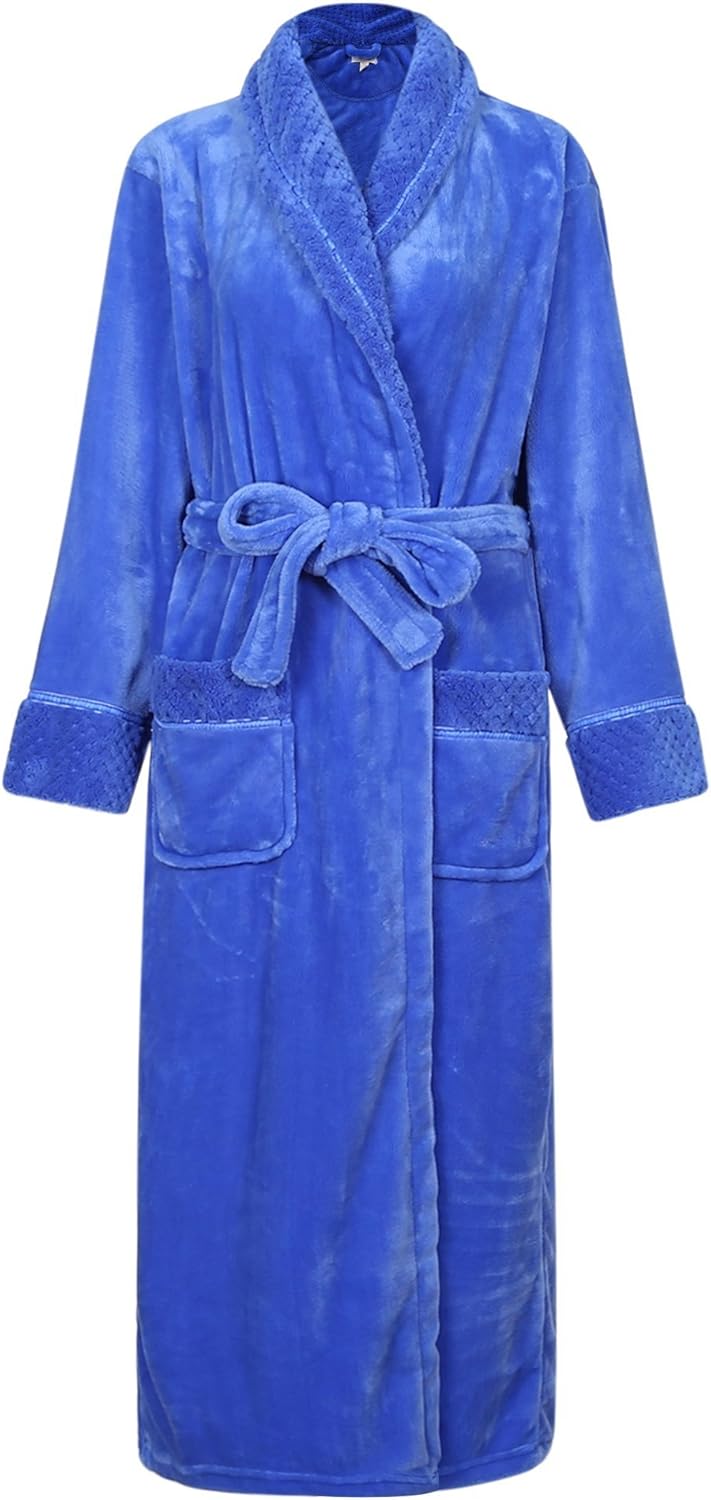 Richie House Women's Plush Soft Warm Fleece Bathrobe Robe RH1591