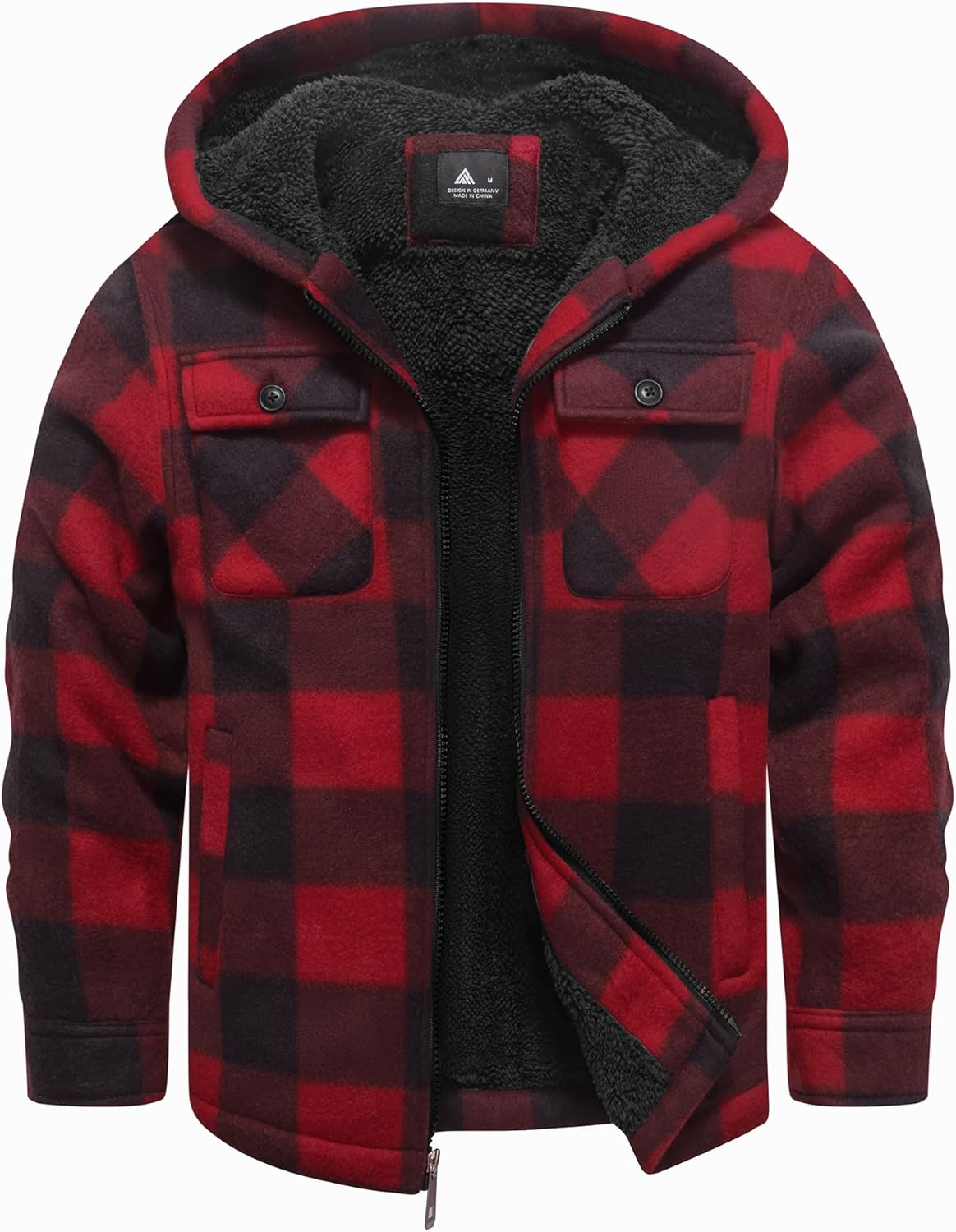 GEEK LIGHTING Boys Flannel Jacket with Sherpa Lining for Winter