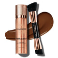 Airbrush Spray Silk Foundation & Dual-Sided Buffing Brush Kit - Deep