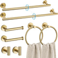 TURS Brushed Gold 8 Piece Bathroom Hardware Set for Modern Homes