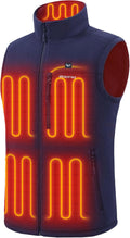 Venustas Men's Heated Fleece Vest with 6 Heating Zones - Lightweight