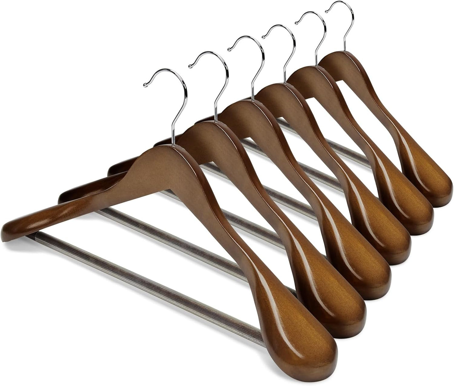 HOUSE DAY Wide Shoulder Wooden Hangers for Heavy Clothes