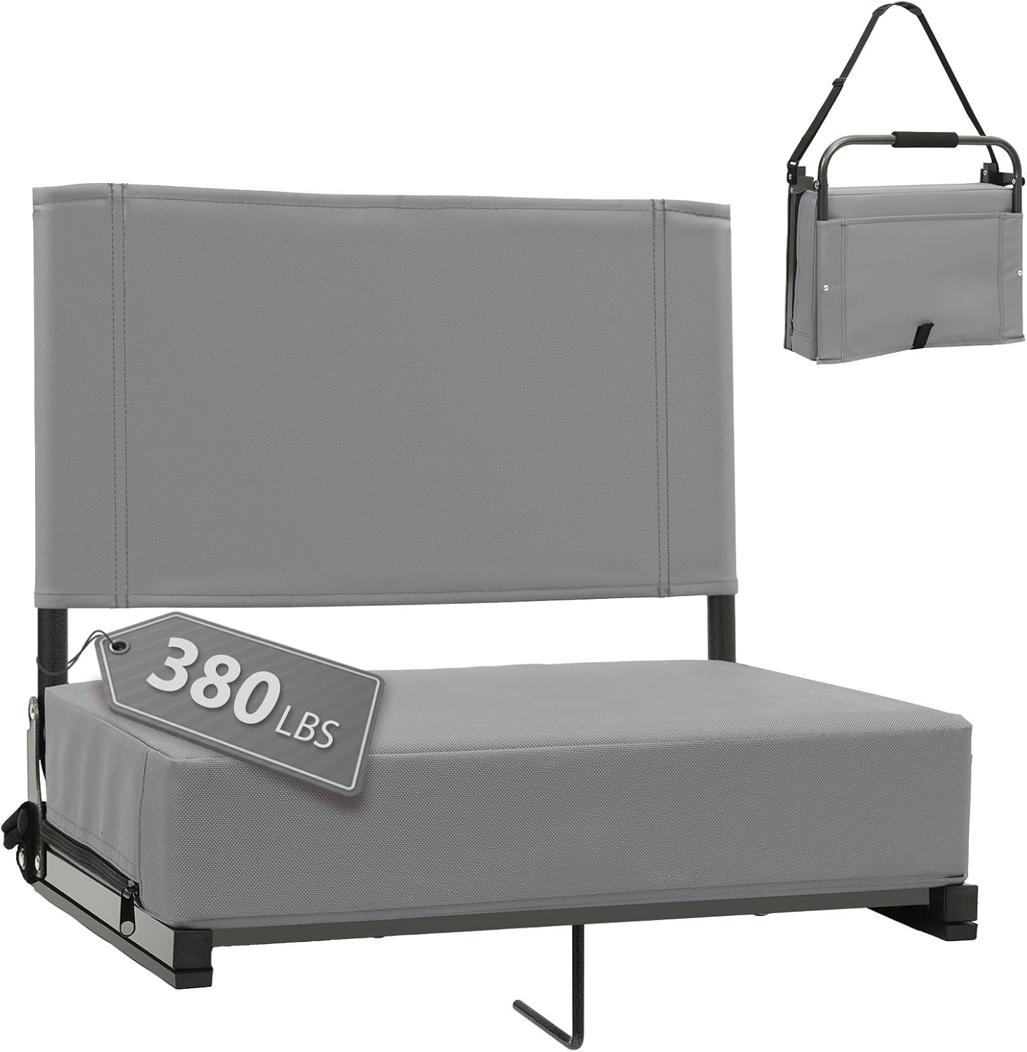 Padded Portable Bleacher Seat with Back Support for Comfort