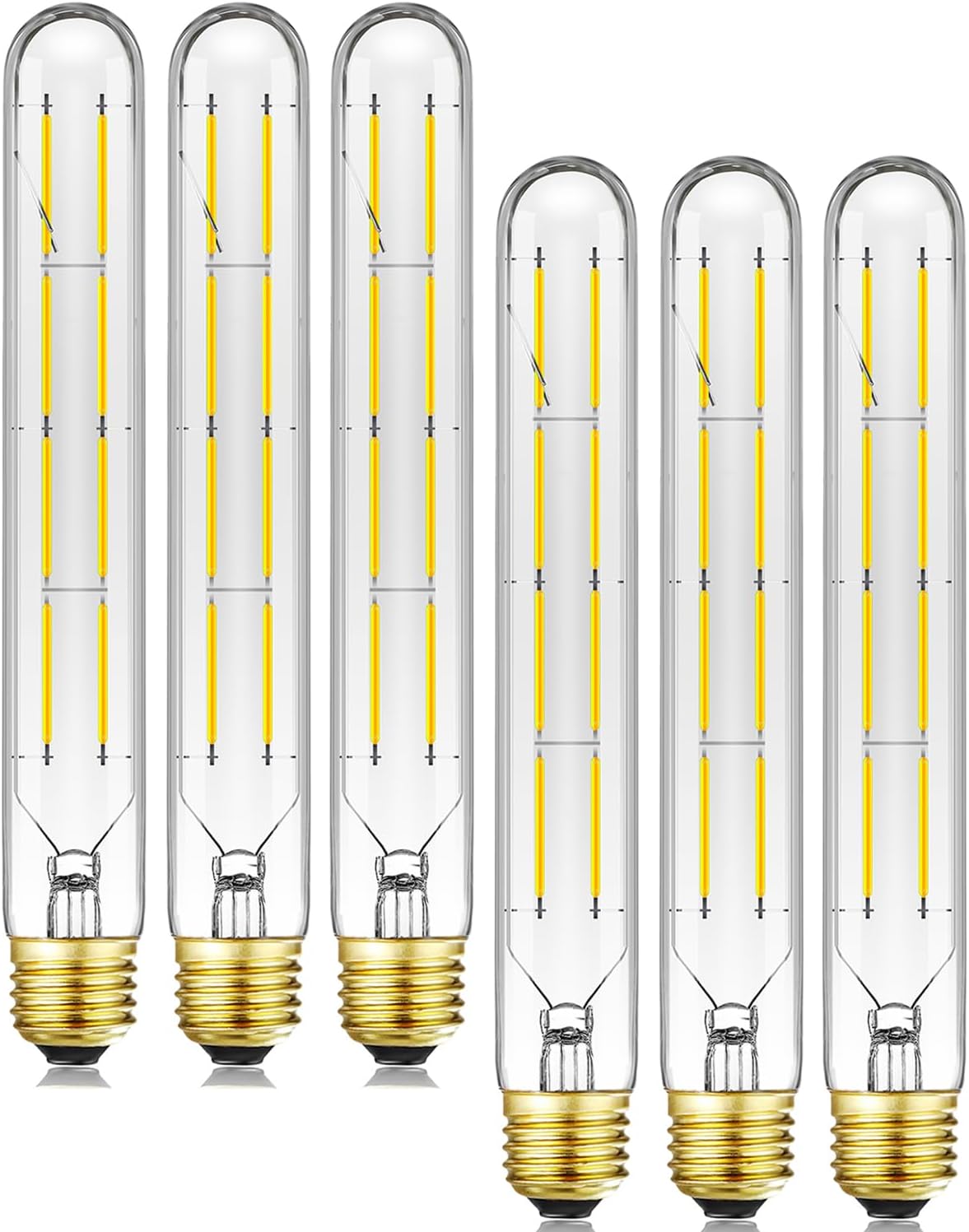 E26 LED Light Bulb 8W Dimmable T10 Tubular Bulb 75 Watt Equivalent