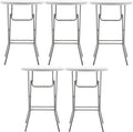 Set of 5 Portable White Granite Bar Height Tables for Events