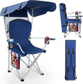 Portable Camping Chair with Canopy - Durable 600D Oxford Seating