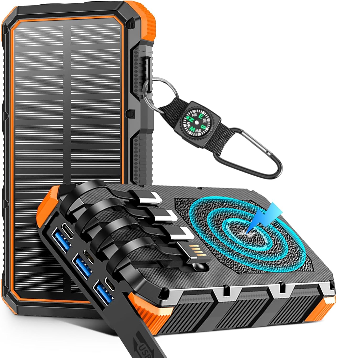 Solar Charger Power Bank 49800mAh with Wireless Fast Charging