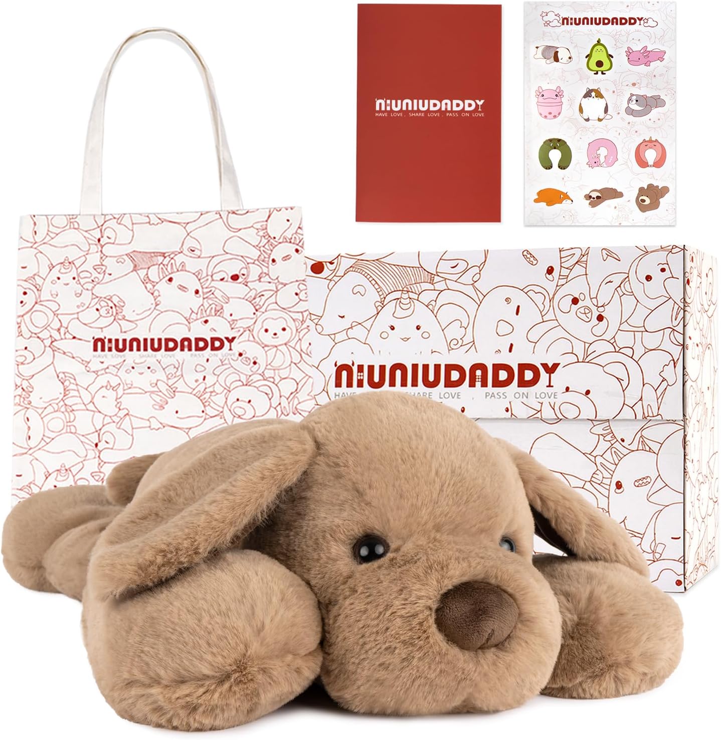 Niuniu Daddy Weighted Dog Plush Toy for Anxiety Relief and Comfort