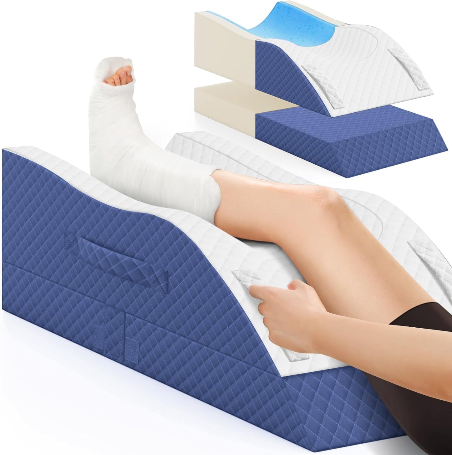 Memory Foam Adjustable Leg Wedge Pillow for Recovery & Comfort