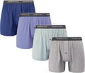 BAMBOO COOL Men's Boxer Shorts 4 Pack - Breathable Relaxed Fit dry